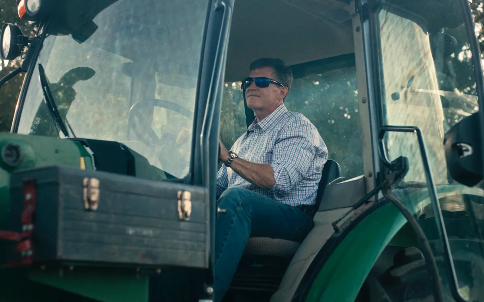 Client life b-roll on a tractor used to support an attorney profile video story