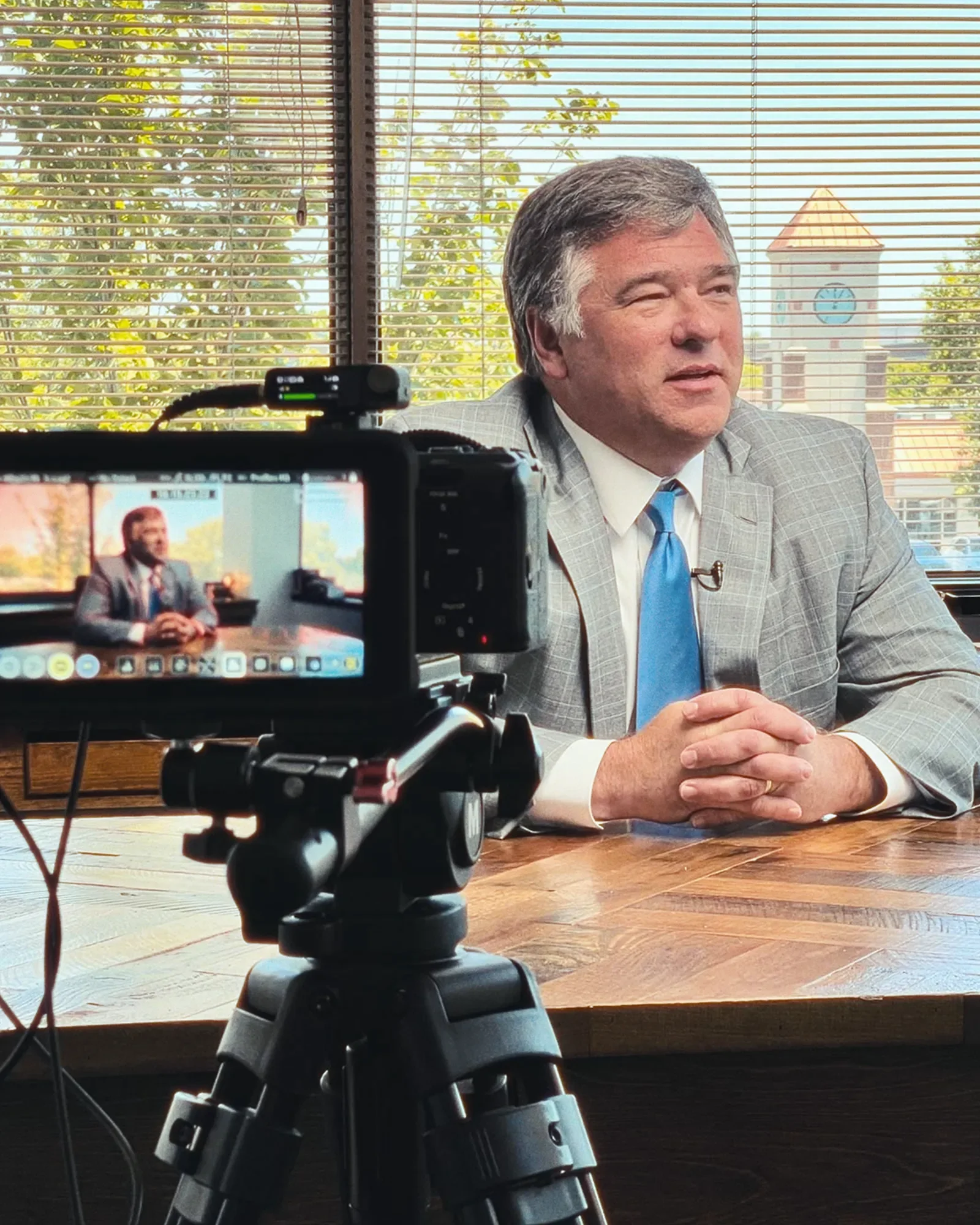 Attorney filmed on camera for an ongoing law firm video content engine